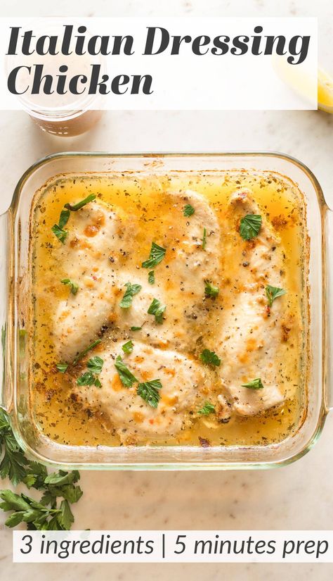 Chicken With Italian Dressing, Chicken Breast Italian Dressing, Chicken 3 Ingredients, Italian Chicken Breast, Zesty Italian Chicken, Italian Dressing Chicken, Italian Baked Chicken, Italian Dressing Recipes, Italian Chicken Recipes