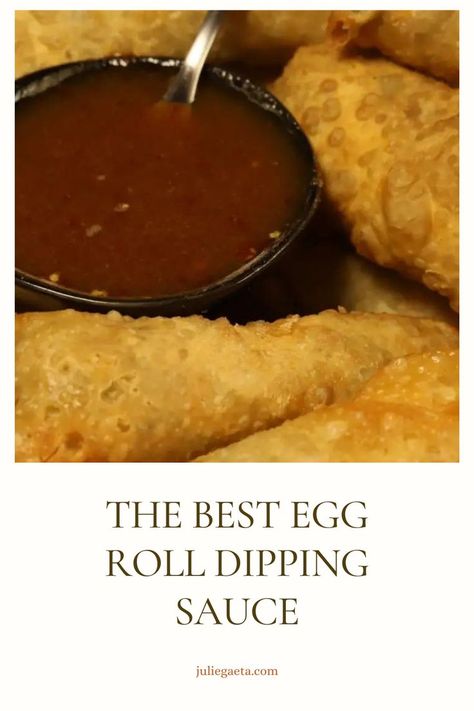 The best egg roll dipping sauce ever. Sweet, spicy, garlicky, and tangy — easy and delicious. Dipping Sauce For Egg Rolls, Sauce For Egg Rolls, Egg Roll Dipping Sauce, Sweet And Sour Dipping Sauce, Egg Roll Sauce, Easy Egg Roll, Sauce For Eggs, Vegan Egg Rolls, Spicy Eggs