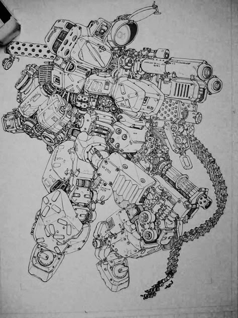 Cyberpunk Drawing Sketch, Mecha Manga, Mech Sketch, Mech Drawing, Mecha Drawing, Machine Drawing, Accel World, Cyborgs Art, Drawing Machine