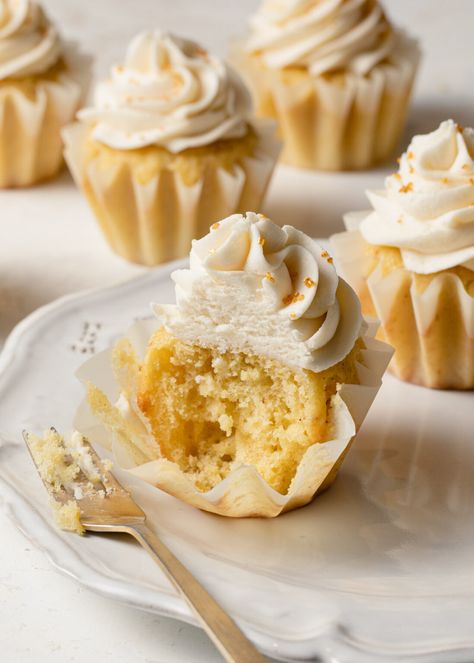 Elegant Cupcake Recipes, Classic Cupcake Flavors, Buttermilk Cupcake Recipes, Brown Butter Cupcakes, Salty Cupcakes, Brunch Cupcakes, Cupcake Flavor Ideas, Gourmet Cupcake Recipes, Whipped Buttercream Frosting