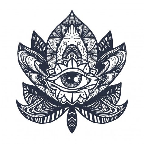 Lotus Eyes, Mandala Meaning, Eyes Tattoo, Mandala Lotus, Lotus Tattoo Design, Moon Mandala, Tattoo Mandala, Lotus Mandala, Magic Symbols