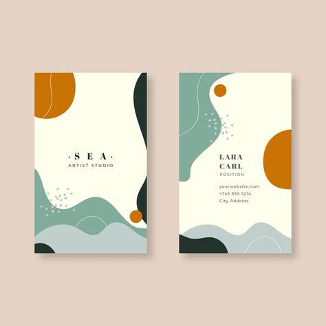 Business card template in abstract paint... | Free Vector #Freepik #freevector #business #card #design #template With Compliments Card Design, Id Card Design Template, Id Card Design, Cv Inspiration, غلاف الكتاب, Name Card Design, Desain Editorial, Business Card Design Creative, Karten Design