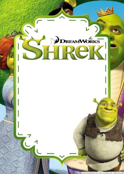 Shrek Birthday, Shrek Dreamworks, Movie Tickets, Tumblr Wallpaper, Shrek, Dreamworks, Birthday Invitations, Invitation Template, Birthday