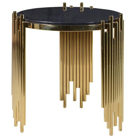 Romana Side Table Silver Coffee Table, Gold Accent Table, Gold End Table, Marble Top Side Table, Gold Side Table, Gold Furniture, Contemporary Side Tables, Glass End Tables, Wood Tables