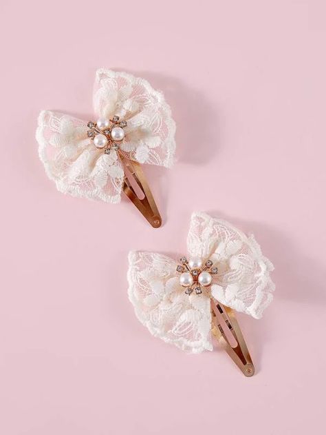 Diy Lace Hair Accessories, Diy Yarn Earrings, Cute Pink Bow Hair Accessories For Party, Cute Adjustable Hair Accessories With Satin Bow, Net Bow Hair Clips, Diy Baby Bows Headbands, Pearl Bow Hair Clips, Diy Baby Bows, Toddler Hair Accessories