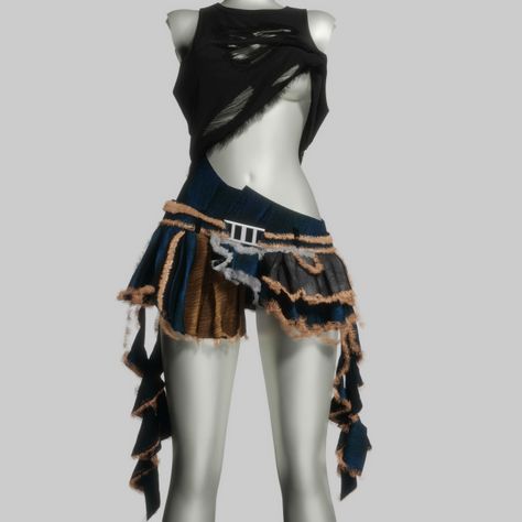 3D Muhari Collection 9999# Xg Sims 4 Cc, Sims 4 Kpop Cc Clothes, Sims 4 Cc New, Sims4 Clothing, Cos Outfit, Fur Skirt, Pelo Sims, Distressed Skirt, Sims 4 Teen