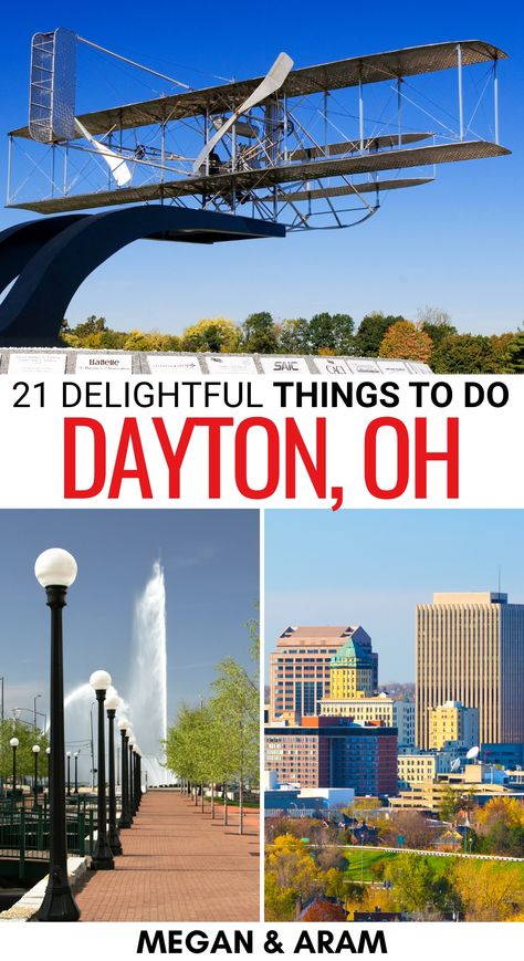 Are you searching for the best things to do in Dayton OH for an upcoming trip? This guide contains the top Dayton attractions and landmarks to help you out! | Dayton landmarks | Dayton things to do | Dayton travel guide | Dayton museums | Dayton parks | What to do in Dayton | Dayton itinerary | Dayton restaurants | Dayton cafes | Dayton craft beer | Places to visit in Dayton | Dayton OH history | Dayton sightseeing | Dayton bucket list Denton Texas Things To Do In, Dayton Ohio Things To Do In, Things To Do In Dayton Ohio, Air Force Museum Dayton Ohio, Dayton Flyers, Dayton Ohio, Usa Travel Guide, Roadside Attractions, Craft Beer