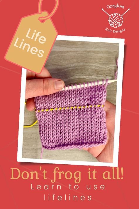 Hey new knitters, are you frogging all the way back to the start every time you make a mistake? Have you heard about lifelines? They can save you so much time and energy! Don't frog everything you've knit and start over. Use a lifeline. How To Frog Knitting, Decision Tree, Keep Your Chin Up, Knitting Tips, Purl Stitch, The Way Back, Circular Knitting Needles, Thought Process, Knit Stitch