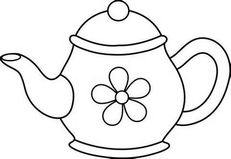 Public Domain Teapot Clipart Free Printable Clip Art, Cute Teapot, Elephant Applique, Applique Templates, Quilling Patterns, Teapots And Cups, Clipart Black And White, Flower Coloring Pages, Christmas Tea