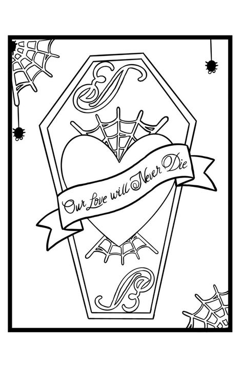 Goth Coloring Pages, Minion Coloring Pages, Creepy Kawaii, Cute Halloween Coloring Pages, Free Adult Coloring Printables, Hipster Drawings, Space Coloring Pages, Adult Coloring Books Printables, Kawaii Pastel Goth