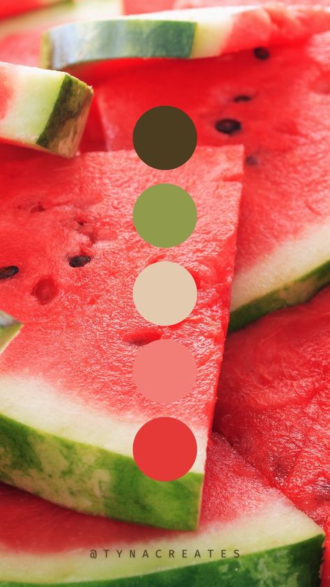 Food Colors Palette, Disney Minimalist, Watermelon Color, Colors Aesthetic, Branding Ideas, Brand Color Palette, Palette Color, Aesthetic Inspiration, Watercolor Paintings Tutorials