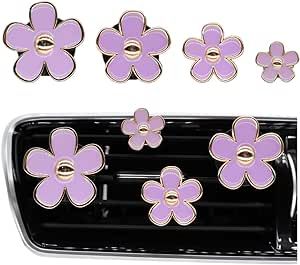 ORIESSE Cute Flowers Vent Clips Car Air Freshener,4pcs Purple Daisy Flower Car Accessories for Air Freshener with Car Scent,Women Car Decorations Purple Car Decorations, Lavender Car Accessories, Purple Car Decor, Purple Car Accessories, Car Favorites, Lavender Car, Kawaii Car, Car Items, Passenger Princess