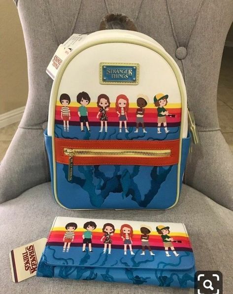 Stranger Things Jewelry, Stranger Things Merch, Stranger Things Merchandise, Stranger Things Outfit, Loungefly Backpack, Cute Mini Backpacks, Backpack Set, Stranger Things Art, Cast Stranger Things