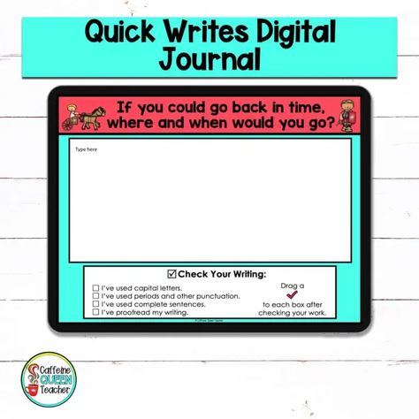 You'll love these digital daily writing prompts. Students will write about a variety of topics in formats. These Quick Writes prompts are fun, thought-provoking, and the length is just right. This Bundle of Quick Writes includes 208 different and unique prompts. I attempted to avoid controversial subjects, and no specific holidays are mentioned. Daily Quick Writes, Class Routine, Transition Activities, Peer Editing, Writing Time, Quick Writes, Caffeine Queen, Daily Writing Prompts, Write Every Day