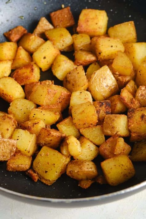 Home Fries | Baked Bree Home Fries Recipe, Baked Stuffed Pork Chops, Fries Potatoes, Slow Cooker Baked Beans, Diner Menu, Bbq Chicken Breast, Baked Bbq Chicken, Chicken Appetizers, Idaho Potatoes