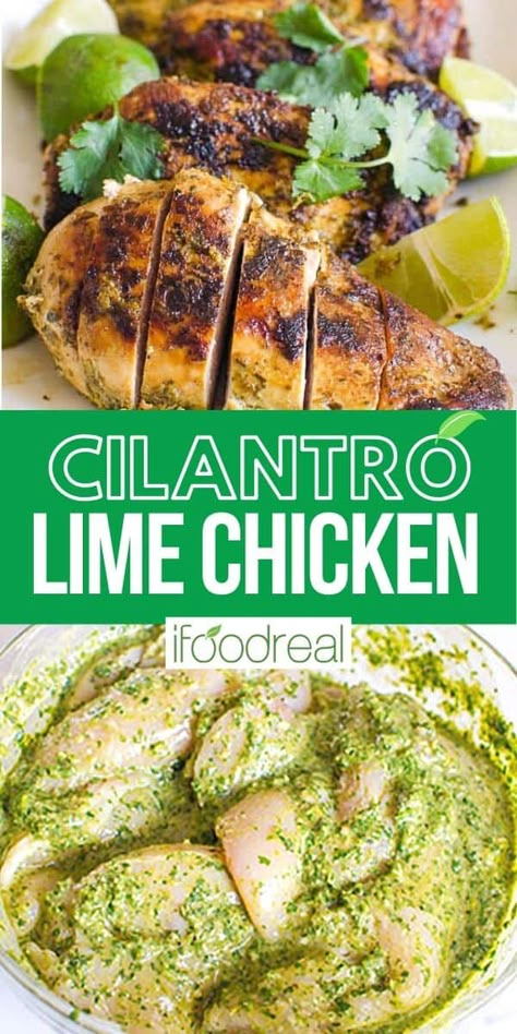 Cilantro Lime Chicken recipe is made with the best marinade of fresh cilantro, zesty lime juice and garlic. You can grill, bake or fry it.