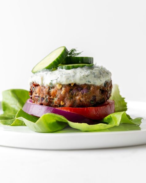 Greek Spinach and Feta Turkey Burgers With Tzatziki Turkey Feta Spinach Burgers, Spinach Burgers, Date Loaf, Mustard Chicken Thighs, Best Turkey Burgers, Greek Spinach, Gluten Free Salmon, Greek Turkey Burgers, How To Make Spinach