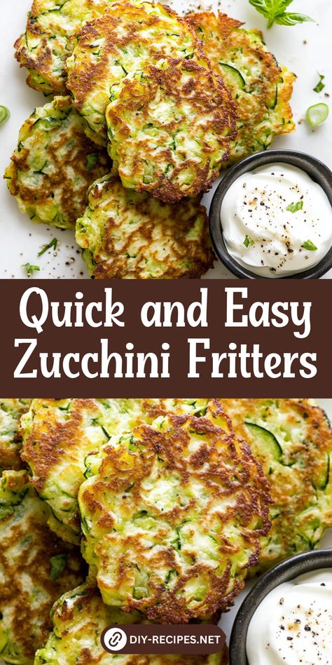 These quick Zucchini Fritters are perfect for a light meal or snack. Easy to make and wonderfully satisfying! Leftover Zucchini Recipes, Baked Zucchini Fritters Recipe, Best Zucchini Fritters, Simple Zucchini Recipes, Easy Zucchini Fritters Recipe, Zucchini Recipes Air Fryer, Zucchini Recipes Dinner, Zucchini Treats, Zuchinis Recipe Dinner