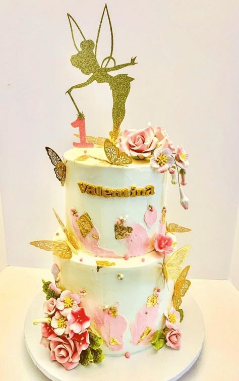 Tinkerbell Cake Design, Bell Birthday Cake, Tinker Bell Cake, Tinkerbell Birthday Cakes, Tinker Bell Birthday, Tinkerbell Party Theme, Cake Design Images, Fairy Birthday Cake, Tinkerbell Cake