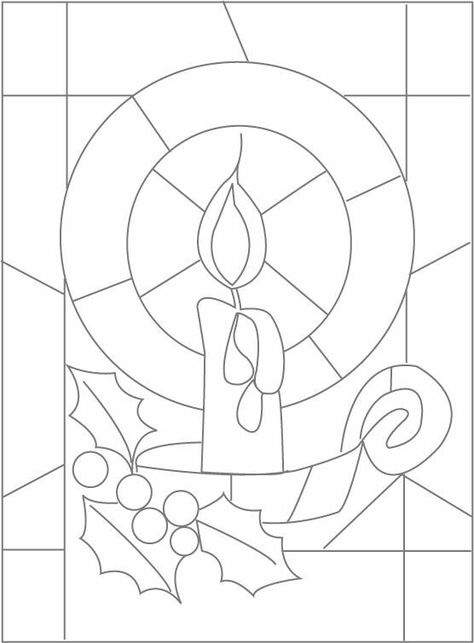 Drawing Christmas, Stained Glass Christmas, Stained Glass Diy, Stained Glass Crafts, Stained Glass Designs, Faux Stained Glass, Stained Glass Projects, Christmas Drawing, Christmas Coloring Pages