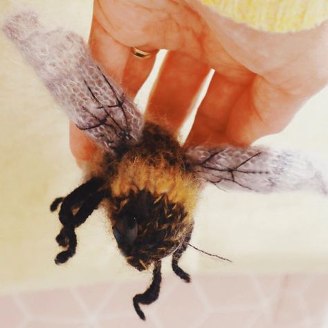 Knit A Beautiful Wee Bee Amigurumi Designed By Claire Garland … It’s Perfect! | KnitHacker Claire Garland, Ravelry Knitting, Crochet Creations, Tiny Dolls, Knitting Techniques, Knitted Toys, Softies, Cool Patterns, Beautiful Patterns