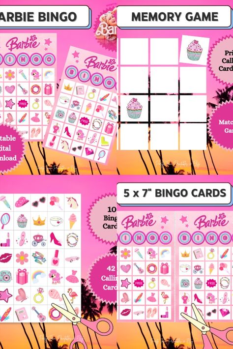 Hi Barbie! Do you need the ultimate Barbie-themed party game for Girls Night? Does your birthday or bachelorette celebration need a little more...PINK? Both adults and kids will enjoy this Barbie BINGO Game, that also doubles as a Memory Match Game! Barbie Bingo, Game For Girls Night, Fun Kids Party Games, Girls Party Games, Hi Barbie, Memory Match Game, Match Game, Activities For Adults, Barbie Birthday