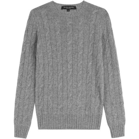 Ralph Lauren Black Label Cashmere Pullover ($415) ❤ liked on Polyvore featuring tops, sweaters, shirts, pitkÃ¤hihat, grey, crewneck sweater, pullover sweater, gray cable knit sweater, gray long sleeve shirt and grey sweater Black Shirt Outfits, Gray Cashmere Sweater, Grey Cable Knit Sweater, Grey Sweaters, Outfit Collage, Ralph Lauren Black Label, Grey Long Sleeve Shirt, Grey Outfit, Cable Sweater