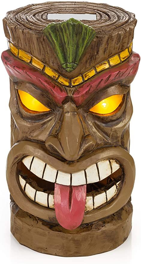 Amazon.com: Tiki Head Solar Powered LED Outdoor Decor Garden Light: Home Improvement Totem Tiki, Solar House Lights, Solar Garden Decor, Tiki Faces, Tiki Head, Tiki Statues, Tiki Decor, Tiki Totem, Tiki Art