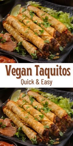 Vegan Recipes With Tortillas, Tortilla Recipe Vegan, Plant Based Taquitos, Veggie Taquitos Recipe, Tortilla Recipe Meals Vegetarian, Vegetarian Taquitos Air Fryer, Taquitos Recipe Vegetarian, Vegan Mexican Dinner Recipes, Vegan Taco Tuesday