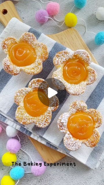 Jean Yap on Instagram: "Flower tartlets filled with custard and lemon curd 🍋 

Such a delightful afternoon treat! 

💛 The dough is frozen ready made pastry dough.

💛  I used custard powder to make the custard (just needed to add sugar and milk before cooking on the stovetop) so it was easier than cooking it from scratch. 

#flowertart #lemontart #lemoncurd #custardtart #springdessert #easypastry #cutefoodforkids #cutefood #kawaiifood #tastemademedoit #thekitchn" Flower Tartlets, Custard Powder, Custard Tart, Spring Desserts, Lemon Tart, Pastry Dough, Kawaii Food, Lemon Curd, Cute Food