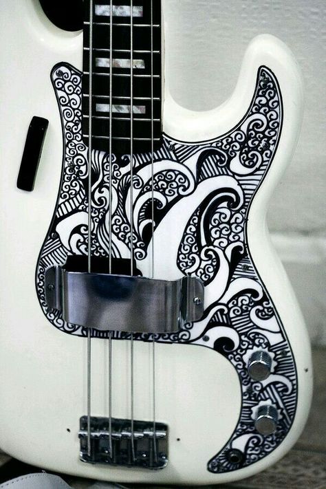 BASS Guitar Exercises, Custom Bass, Fender Precision Bass, Guitar Painting, Double Bass, Custom Guitar, Bass Player, Custom Guitars, Fender Bass Guitar