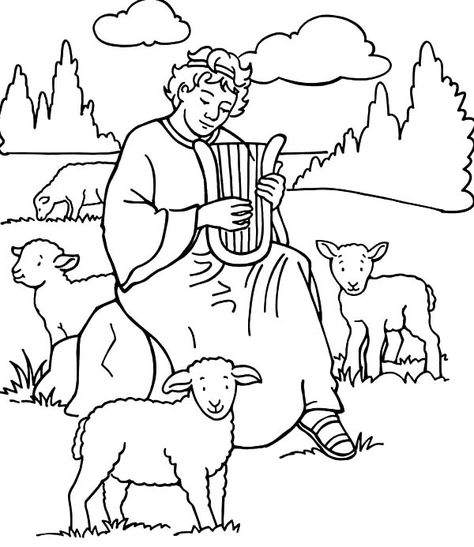 Sunday School Coloring Sheets, David Bible, Bible Coloring Sheets, Jesus Coloring Pages, Sunday School Coloring Pages, Childrens Sermons, Boy Coloring, Bible Story Crafts, Preschool Bible