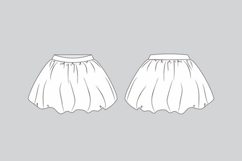 Premium Vector | Balloon skirt balloon skirt draw balloon skirt template Bubble Skirt Drawing, Mini Skirt Technical Drawing, Technical Drawing Skirt, Skirt Technical Drawing, Skirt Template, Fish Skirt, Skirt Drawing, Fashion Illustration Tutorial, Illustration Tutorial