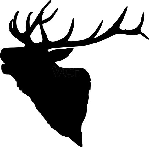 Animal Head Silhouette, Elk Outline, Head Drawings, Elk Tattoo, Elk Silhouette, Hirsch Silhouette, Silhouette Head, Elk Head, Head Silhouette