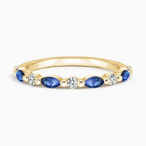 Saphire Stacking Rings, Getty Wedding, Stackable Gemstone Rings, Blue Sapphire Wedding Band, Anniversary Rings For Her, Sapphire Wedding Band, Ring Marquise, Sapphire And Diamond Ring, Matching Ring