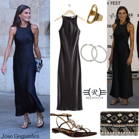 Queen Letizia style for Atlàntida Mallorca Film Fest Queen Letizia Style, Spanish Queen, Royal Aesthetic, Queen Dress, Queen Letizia, Knee Dress, Looks Chic, Casual Chic Style, Classic Dress