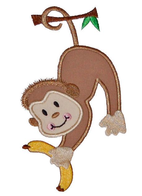 Monkey Applique, Sweet Monkey, Sewing Pattern Free, Card Embroidery, Elephant Applique, Applique Sewing, Patch Aplique, Little Monkeys, Sewing Patterns Free