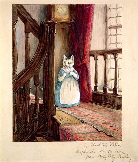 Roly Poly Pudding, Whimsical Nursery Art, Beatrix Potter Illustrations, Beatrice Potter, Peter Rabbit And Friends, Whimsical Nursery, Cat Art Illustration, Potter Art, Art Et Illustration