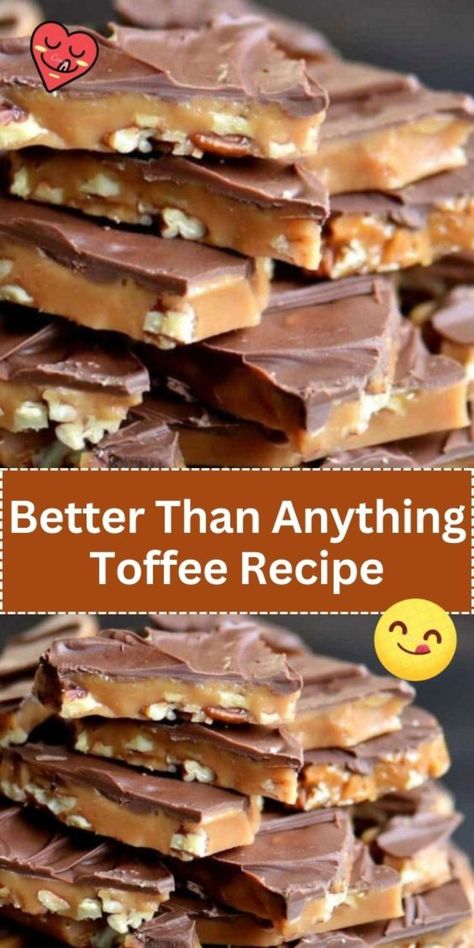 Indulge in pure decadence with the Better Than Anything Toffee Recipe. This sweet treat combines layers of rich toffee, luscious chocolate, and bits of crushed candy. It's a dessert that's better than anything you've ever imagined. English Toffee Recipe, Easy Christmas Candy Recipes, Easy Candy Recipes, Homemade Toffee, Toffee Candy, Chocolate Candy Recipes, Toffee Recipe, Croquembouche, Homemade Candy