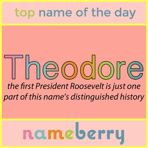 The popular and likable nickname Theo has saved this distinguished name from the dustbin of history. Rare Names, Baby Name Meaning, Popular Baby Names, Gender Neutral Names, Cool Baby Names, Vintage Names, Baby Names And Meanings, Unique Baby Names, Name Meaning