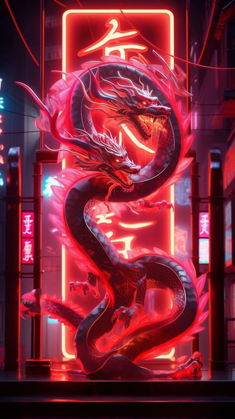 Chinese Dragon Wallpaper, Cyberpunk Dragon, Dragon Wallpapers, Transparent Wallpaper, Wallpaper Digital Art, Chinese Dragons, Dragon Wallpaper, Dragon Wallpaper Iphone, Yin Yang Tattoos