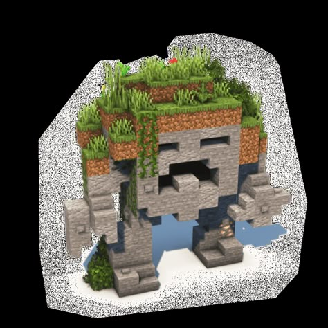 Earth Golem Statue Decoration Minecraft Tiny Statue, Minecraft Golem Statue, Statue Ideas Minecraft, Stone Statue Minecraft, Villager Statues Minecraft, Minecraft Copper Statue, Minecraft Funny Builds, Statue Minecraft Ideas, Villager Statue