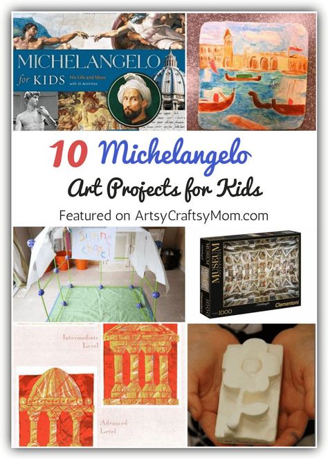 Michelangelo is one of the greatest artists the world has ever seen & these Michelangelo Art Projects for Kids are perfect for the kids to learn about him! via @artsycraftsymom Michelangelo Art, Art History Lessons, Montessori Art, Artist Project, Art Projects For Kids, Art Lessons For Kids, Ecole Art, Art Curriculum, Elementary Art Projects