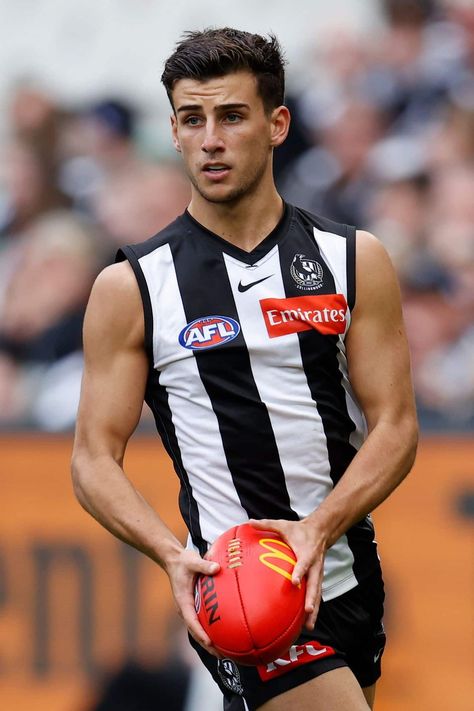 Collingwood Grand Final 2023, Nrl Aesthetics, Nick Daicos Collingwood, Nrl Players, Collingwood Magpies, Nick Daicos, Maroons Nrl, Afl Collingwood, Collingwood Football Club