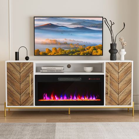 Bookshelves next to fireplace