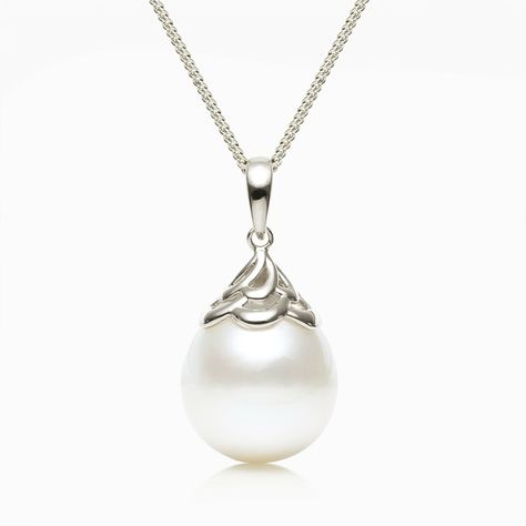 This luminous pearl pendant features one white South Sea cultured pearl with high luster smooth surface. The pendant is comprised of timeless 14k white gold. Gold Necklace Designs, Cultured Pearls, Pearl Pendant, Necklace Designs, Pearl Jewelry, Gold Necklace, Coral, White Gold, Australia