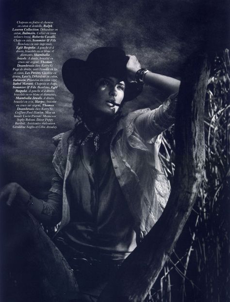 Isabeli Fontana by David Sims  styled by Emanuelle Alt Alt Western, Paris April, Katharine Ross, Emmanuelle Alt, David Sims, Isabeli Fontana, Cowboy Girl, Far West, Cowgirl Chic