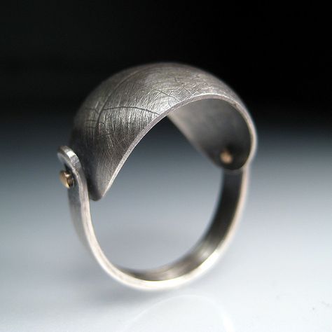 RAD 35 Domed | silver rivet ring Rivet Ring, Riveted Ring, Concrete Jewelry, Domed Ring, Metal Work, Ring Style, Wire Work, Brass Jewelry, Silver Leaf