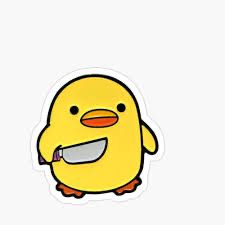 Bird With Knife, Duck Holding Knife, Western Room Ideas Bedrooms, Danger Sticker, Western Room Ideas, Duck With Knife, Angry Duck, Emoji Symbols, Duck Pins