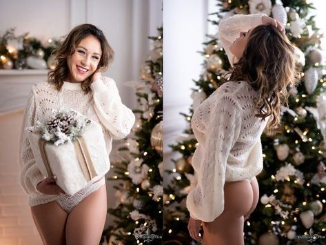 christmas boudoir Thanksgiving Dinner Outfit Women, Dinner Outfit Women, Winter Baby Shower Outfit, Night Out Outfit Bar, Thanksgiving Dinner Outfit, Christmas Couple Photos, Boudiour Poses, Outfit Bar, Holiday Photoshoot